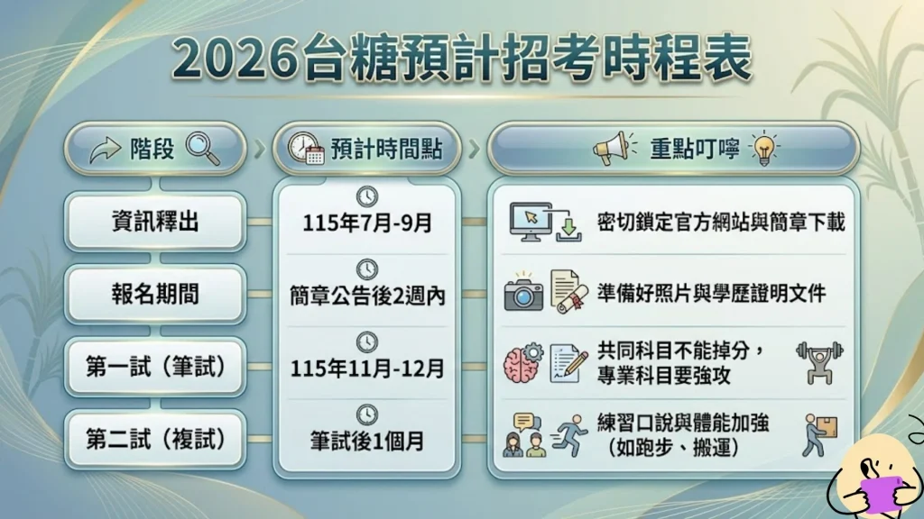 2026台糖招考時程