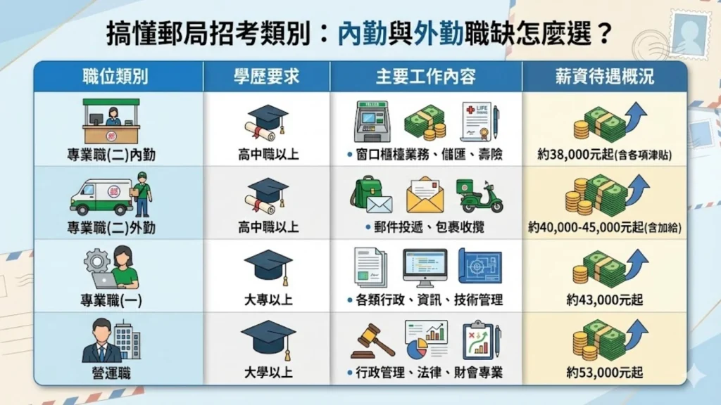 郵局內勤考試科目