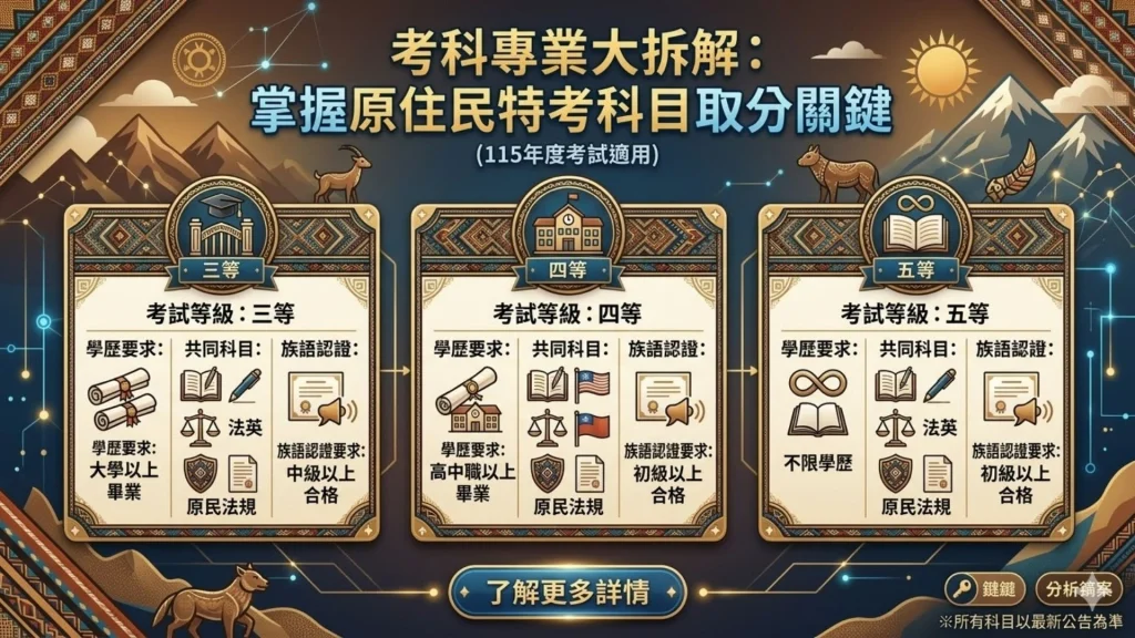 原住民特考科目